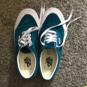 Teal velvet classic style Vans. Excellent condition.